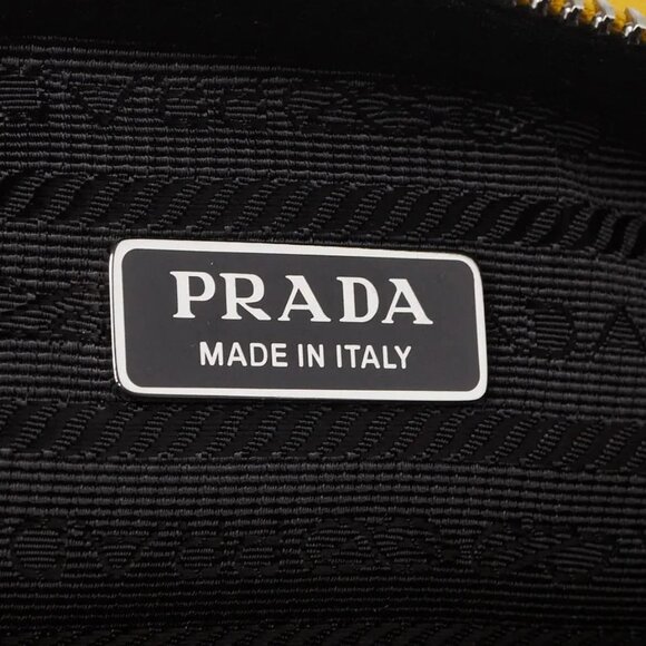 Prada Yellow Leather Triangle Logo Crossbody Bag - Picture 10 of 12